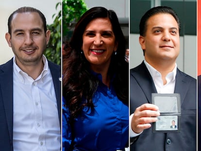 Los panistas Marko Cortés, Kenia López Rabadán, Damián Zepeda y Jorge Romero.