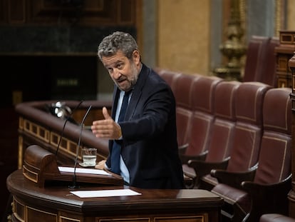 El diputado del PP Jaime de Olano durante el debate en el Congreso de los Diputados este martes.