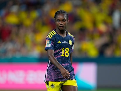 La futbolista colombiana Linda Caicedo durante el partido de la Copa Mundial Femenina contra Alemania, en julio de 2023, en Sídney (Australia).