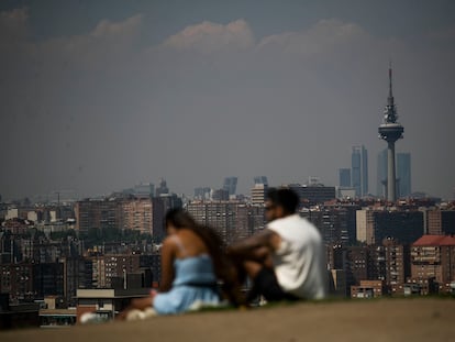 Vista de Madrid desde un parque en Vallecas.