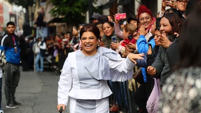 Clara Brugada llega al Congreso de Ciudad de México para su toma de protesta el 5 de octubre 2024.