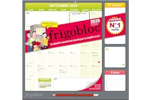 Frigobloc Mensuel 2025 - Calendrier d'organisation familiale / mois (de sept. 2024 à déc. 2025)