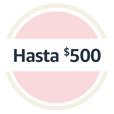 Hasta $500