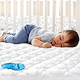 Crib Mattress Protector Sheets Fitted Waterproof Crib Mattress Pad Cover, Noiseless & Machine Wash 100% Absorbent Crib/Toddle