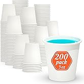 Dealusy 200 Count 3 oz Disposable Coffee Cups, Bathroom Cups, Mouthwash Cups, Leak-Free Food Safe Small Paper Cups, Disposabl