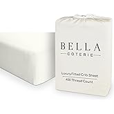 Bella Coterie Luxury Bamboo Crib Sheet | Organically Grown | Ultra Soft | Cooling for Better Sleep | Deep Pocket Fitted Sheet