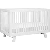 Babyletto Hudson 3-in-1 Convertible Crib with Toddler Bed Conversion Kit in White, Greenguard Gold Certified , 53.75x29.75x35