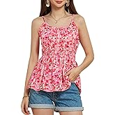 GRACE KARIN Summer Floral Tank Tops Spaghetti Strap Cami Sleeveless Adjustable Casual Flowy Fit Camisole Tops