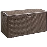 Amazon Basics Outdoor Patio 99 gallon Storage Box, Brown