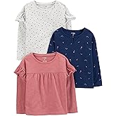 Simple Joys by Carter's Girls' Long-Sleeve Shirts, Pack of 3