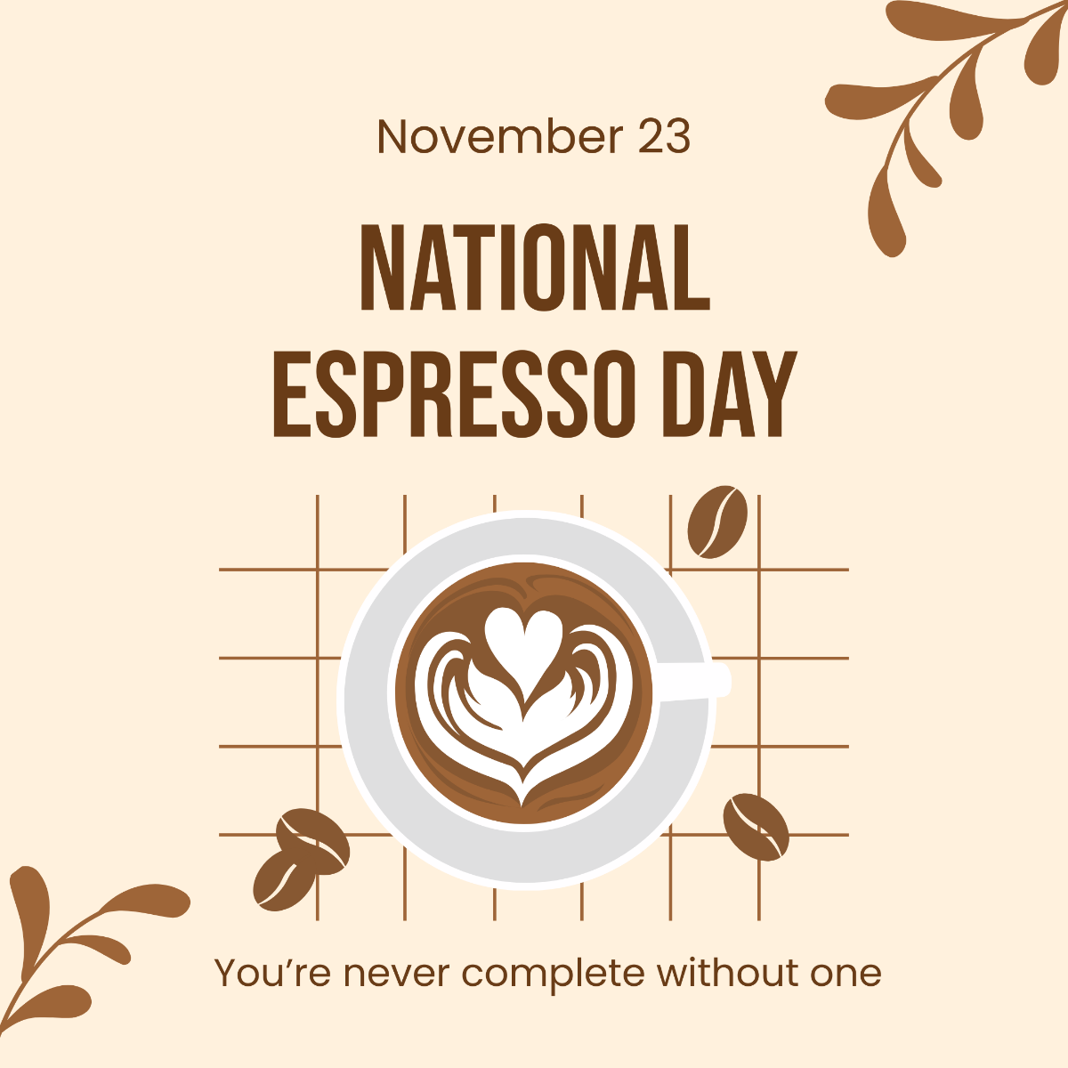 Free National Espresso Day FB Post Template