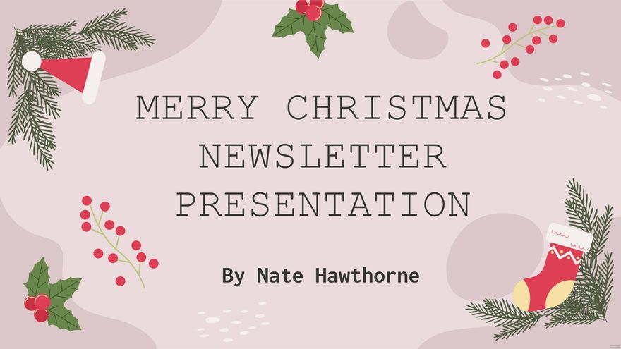 Merry Christmas Newsletter Presentation in PDF, PowerPoint, Apple Keynote, Google Slides - Download | Template.net