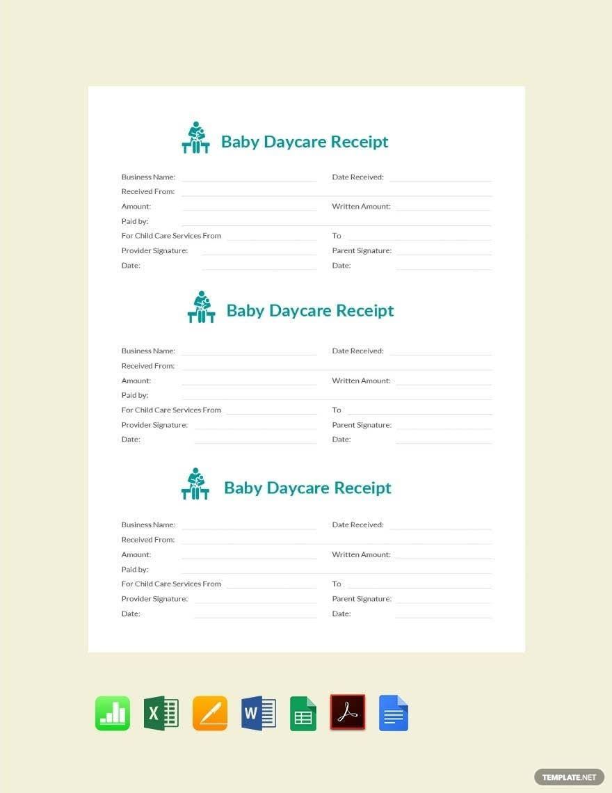 Baby Daycare Receipt Template in Google Docs, Pages, Excel, Word, Apple Numbers, Google Sheets, PDF - Download | Template.net