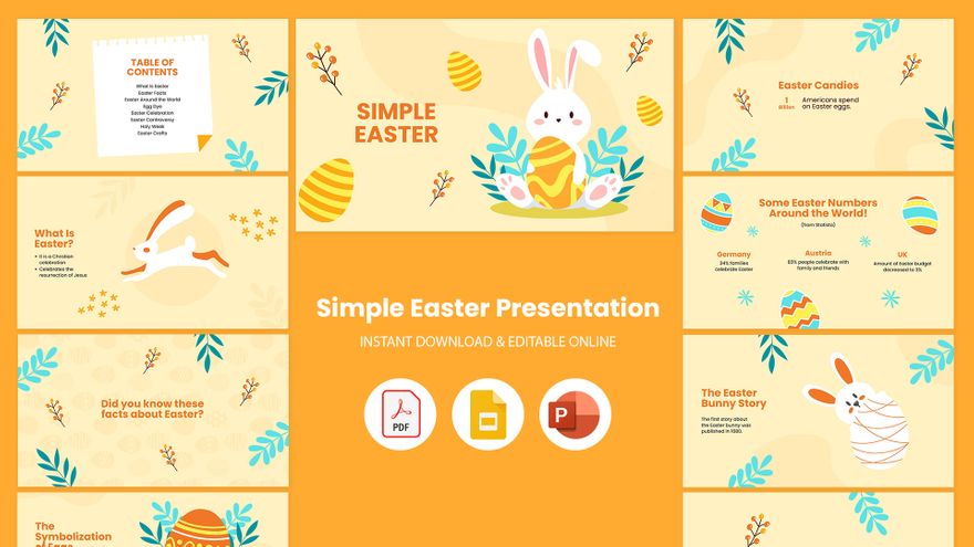 Simple Easter Presentation in PDF, PowerPoint, Google Slides - Download | Template.net