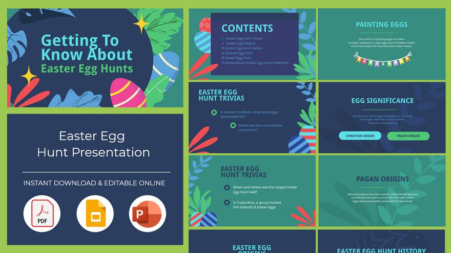 Easter Egg Hunt Presentation in PDF, PowerPoint, Google Slides - Download | Template.net