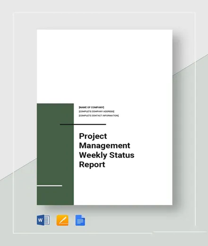 Simple Project Management Weekly Status Report Template