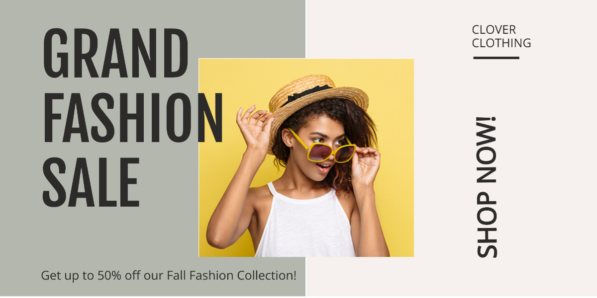 Free Trendy Fashion Sale Twitter Post Template