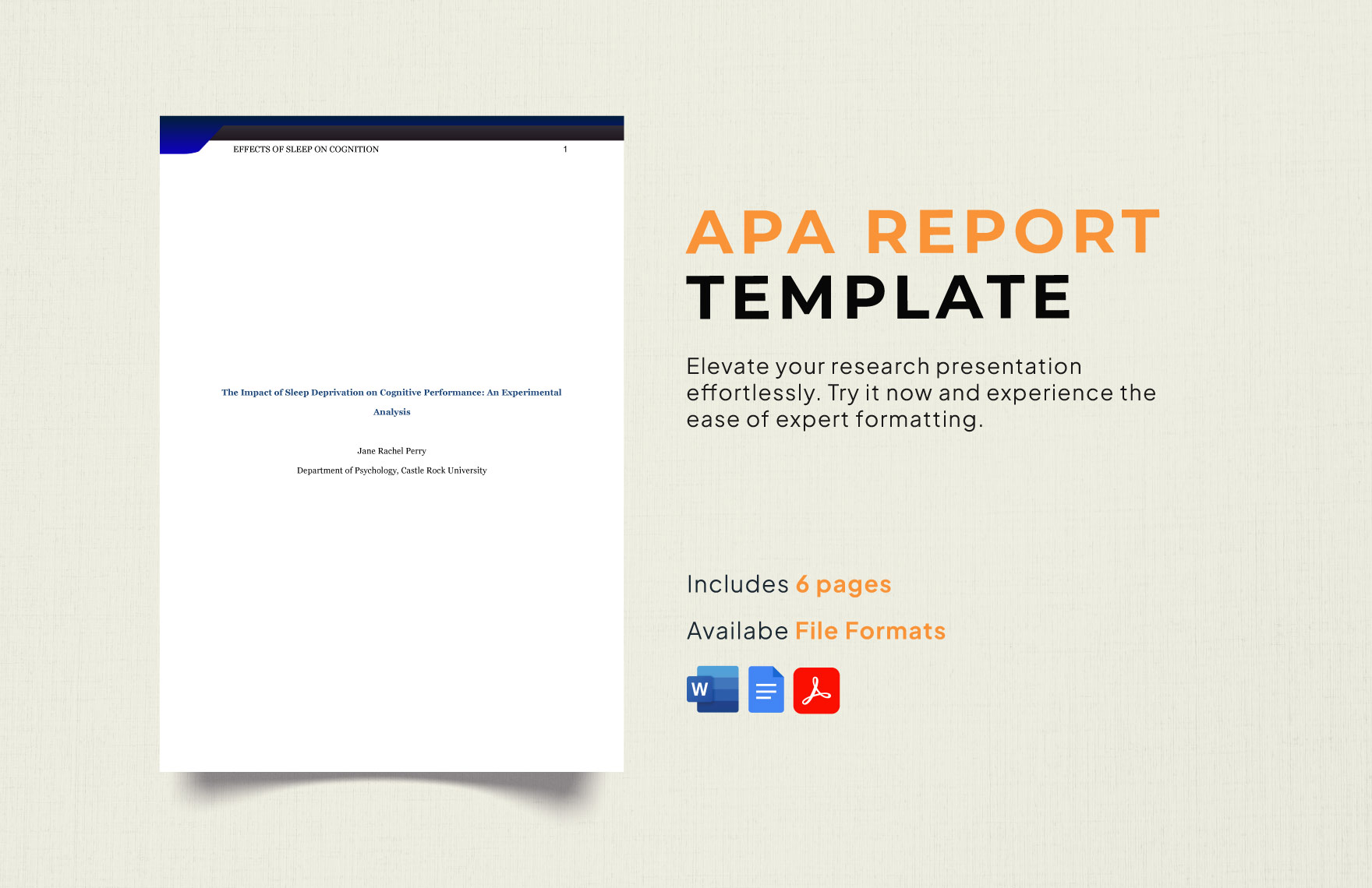 APA Report Template in Google Docs, Word, PDF - Download | Template.net