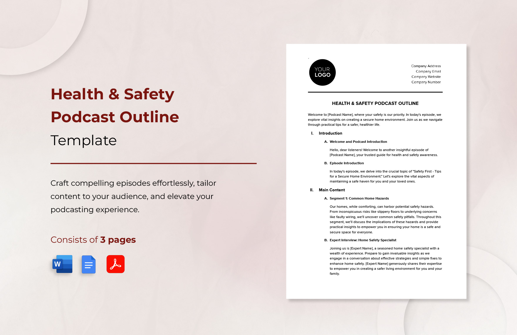 Health & Safety Podcast Outline Template