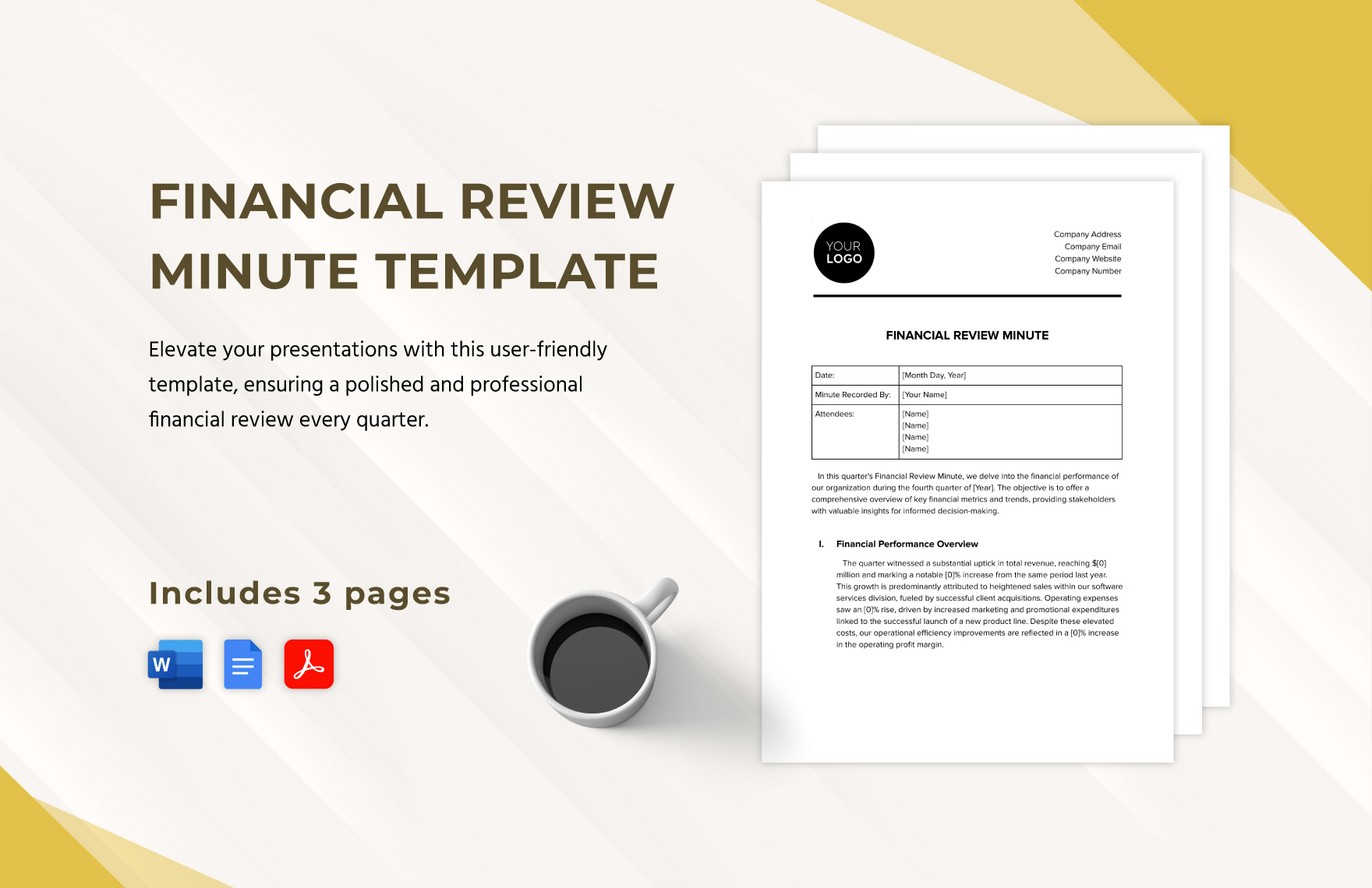 Financial Review Minute Template