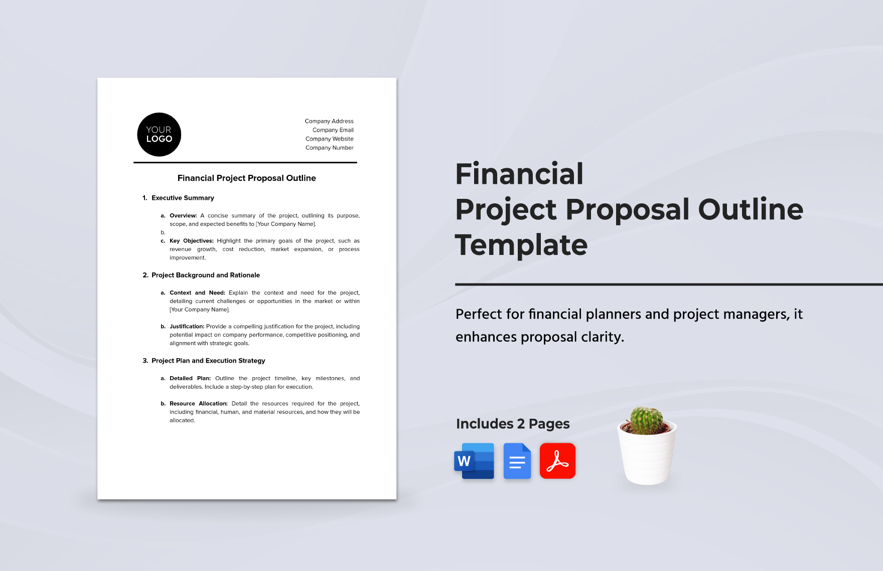 Financial Project Proposal Outline Template