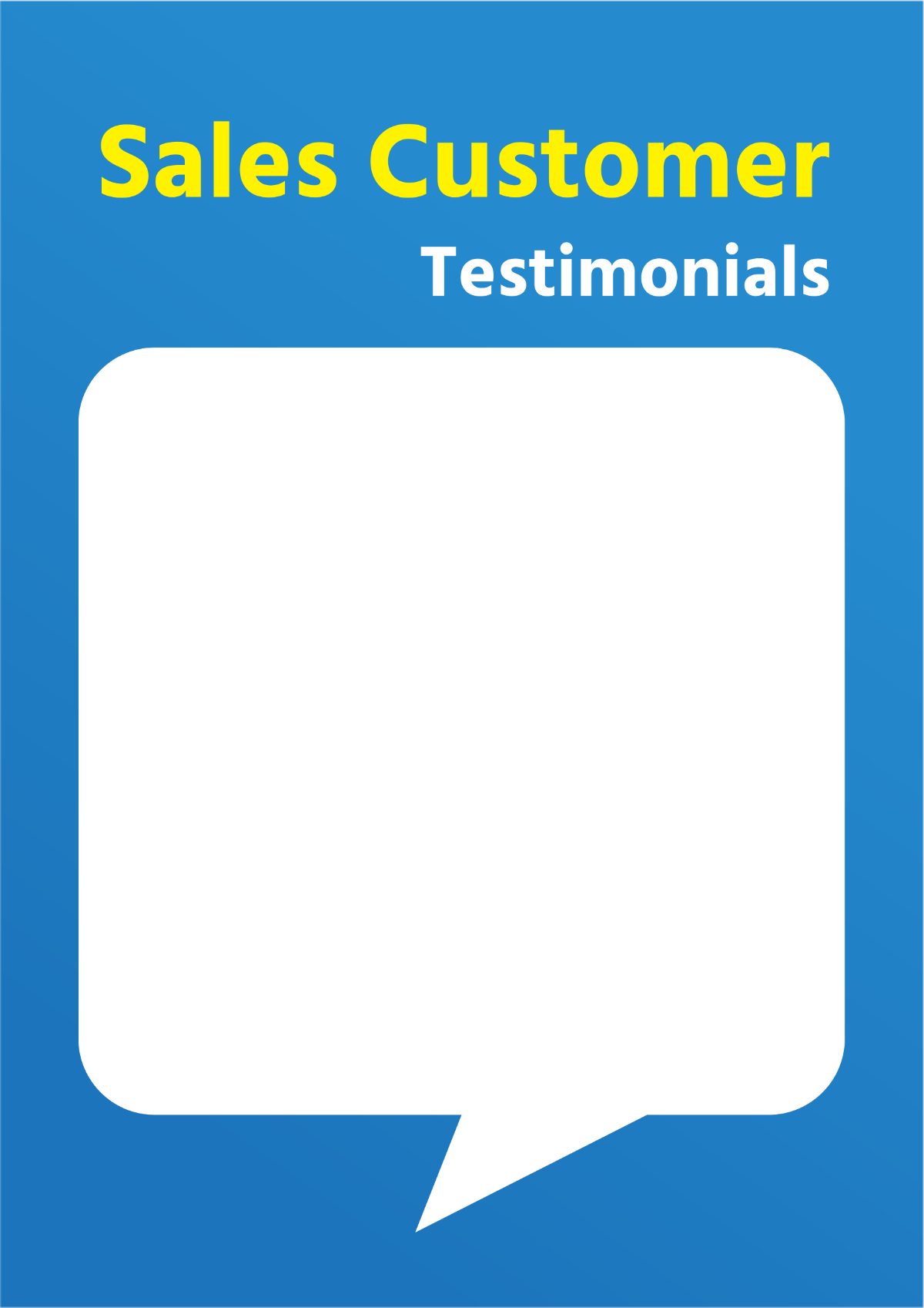 Free Sales Customer Testimonials Signage Template