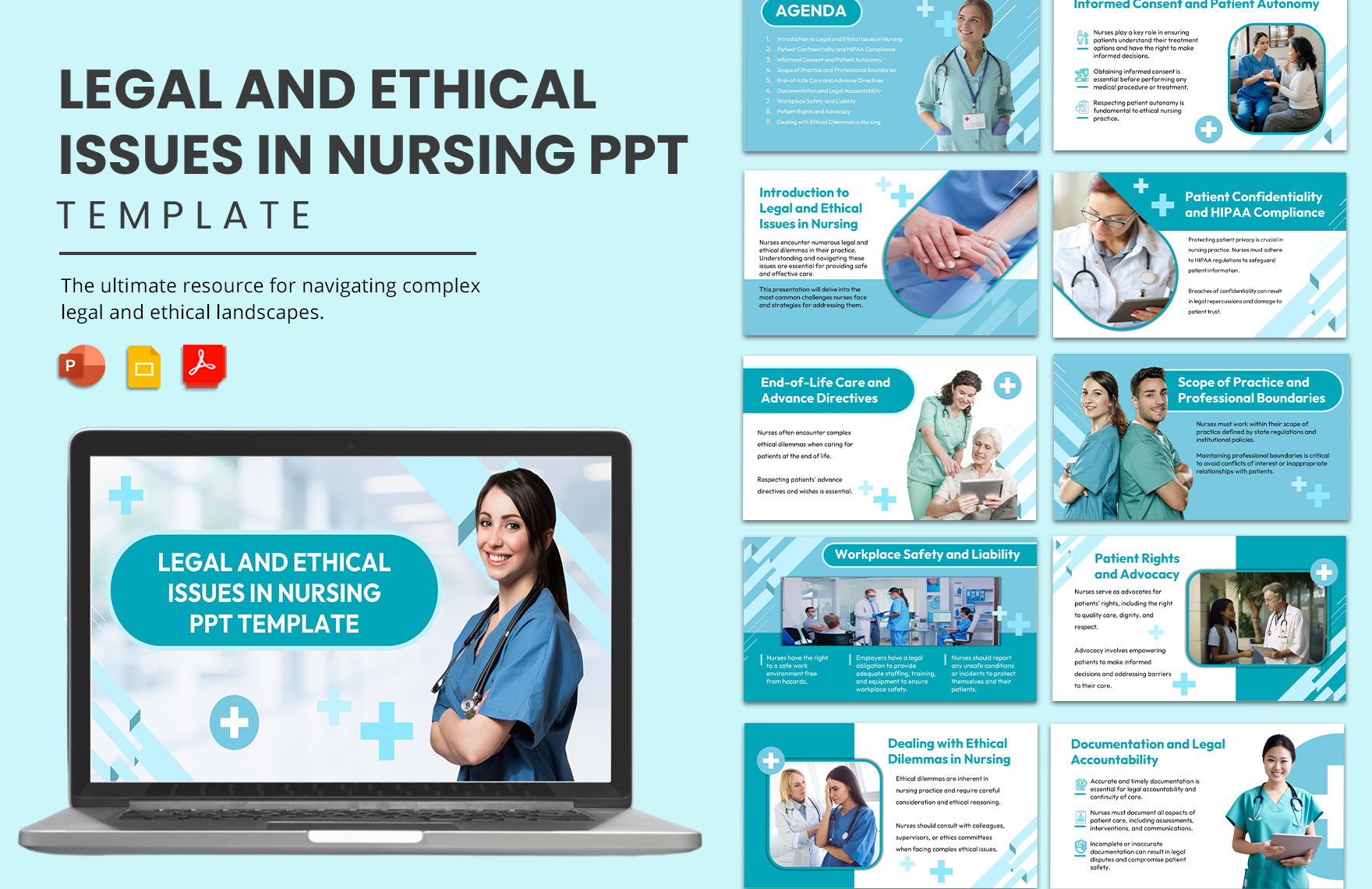 Legal and Ethical Issues in Nursing PPT Template