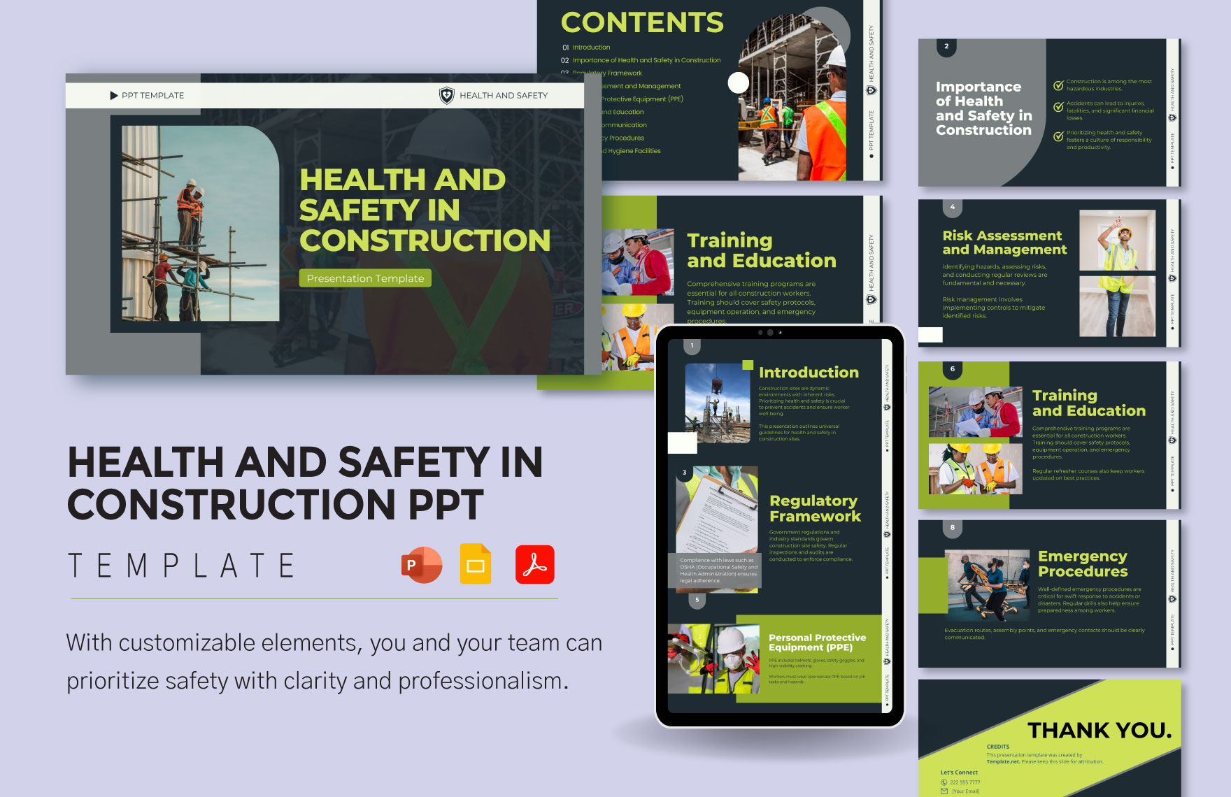 Health and Safety in Construction PPT Template