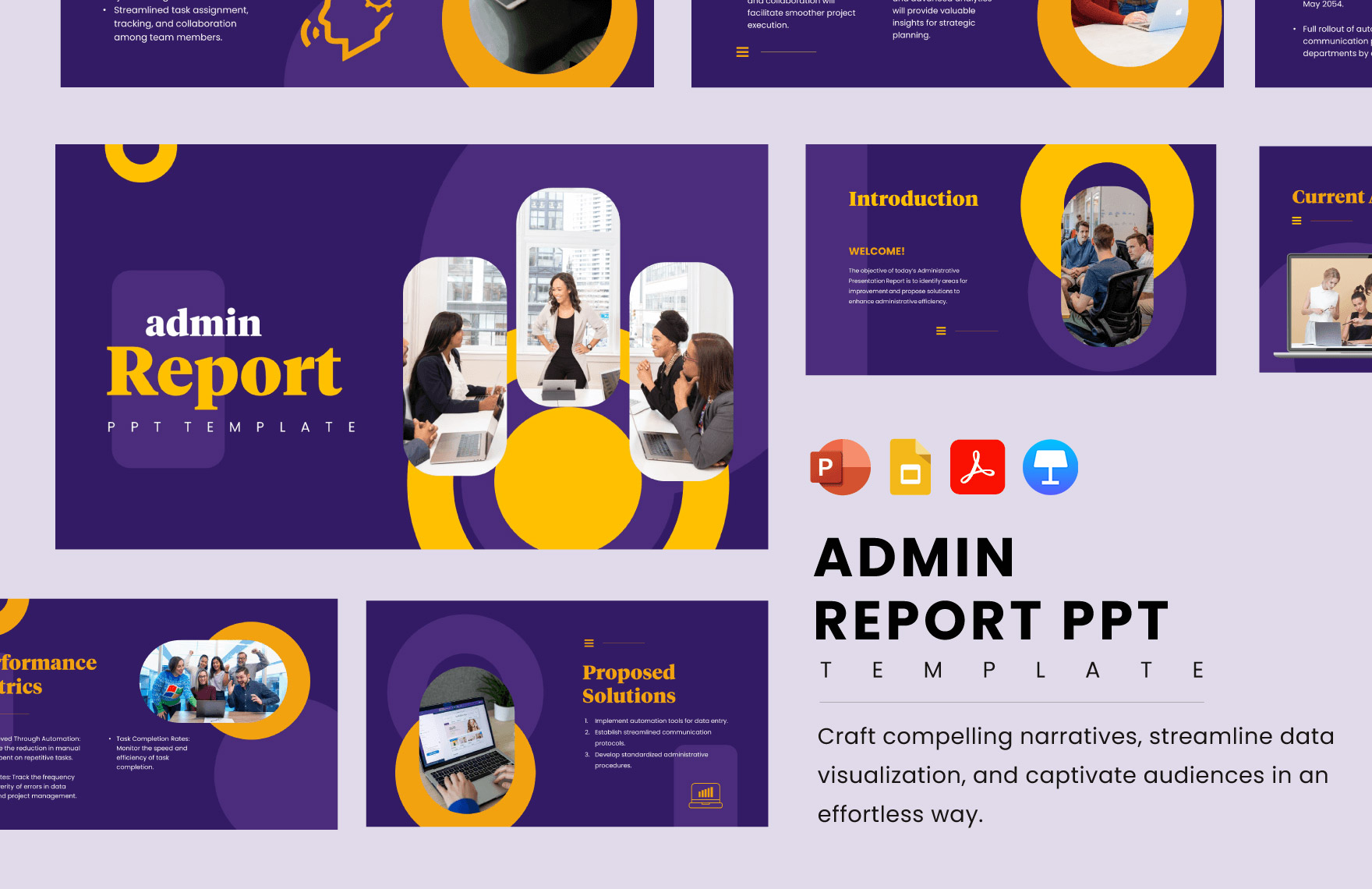 Admin Report PPT Template