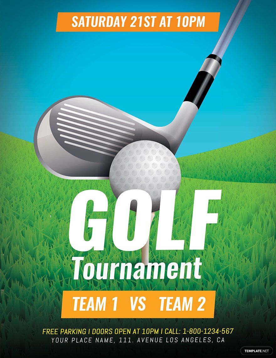 Golf Tournament Flyer Template in Publisher, Illustrator, PSD, Pages, Word, Google Docs - Download | Template.net