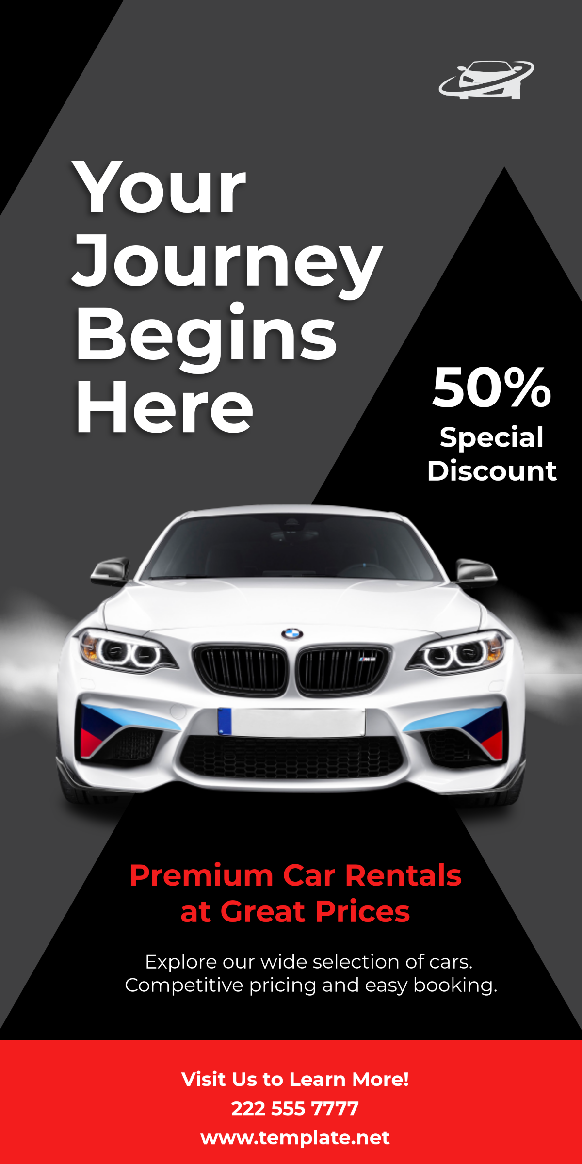 Free Car Rental Roll-Up Banner Template