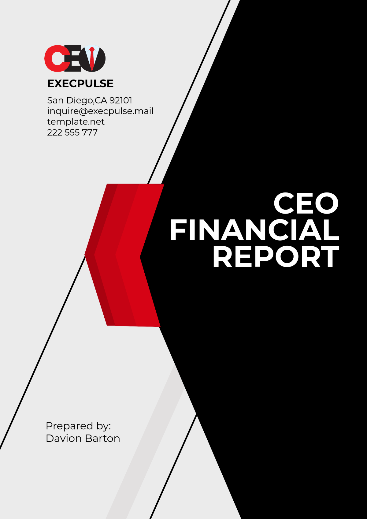 Free CEO Financial Report Template to Edit Online