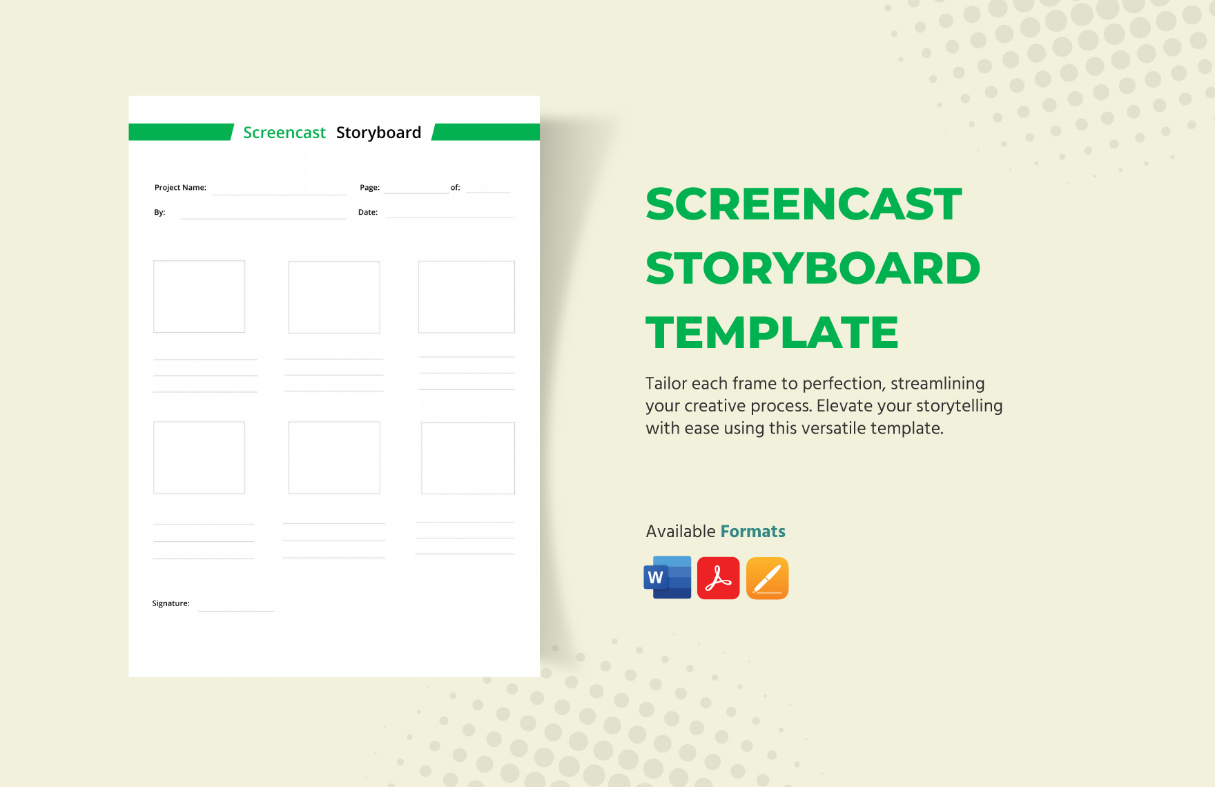 Screencast Storyboard Template