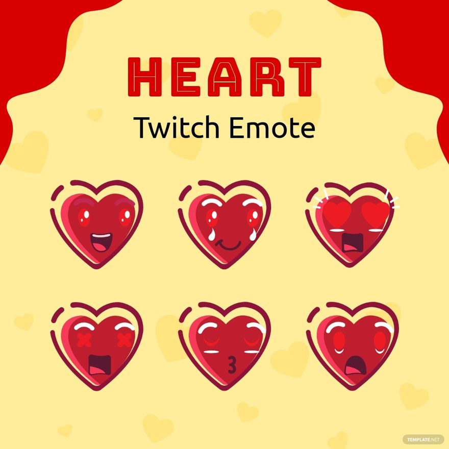 Free Heart Twitch Emote Template to Edit Online