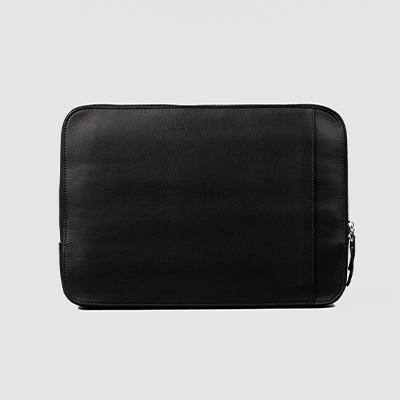 The Baxter Black Leather Laptop Sleeve