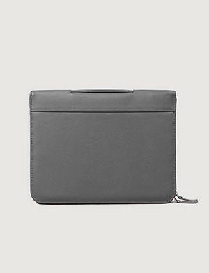 The Eclectic Grey Leather Folio Organizer For Men & Women - The Jacket Maker