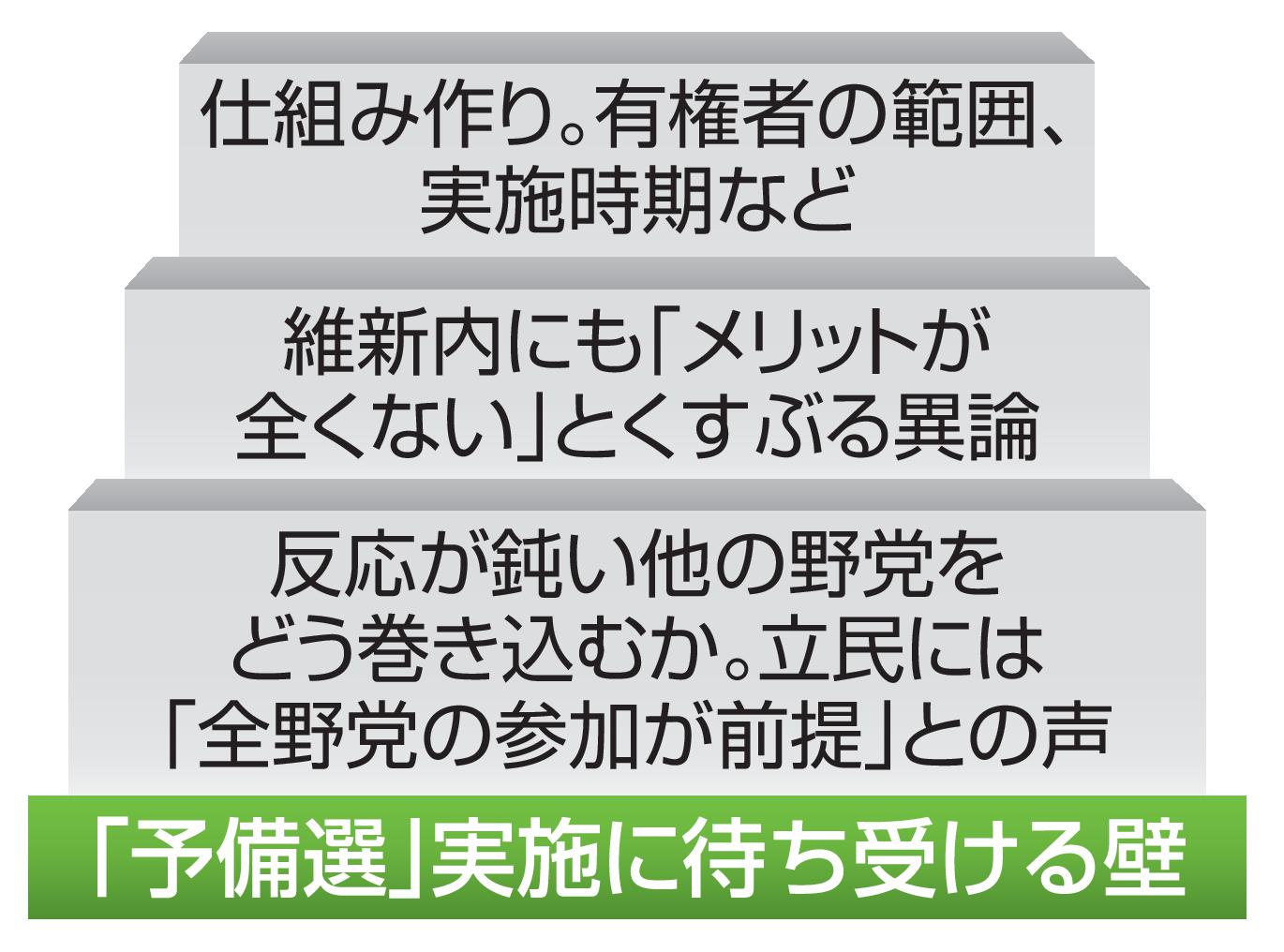 「予備選」実施に待ち受ける壁