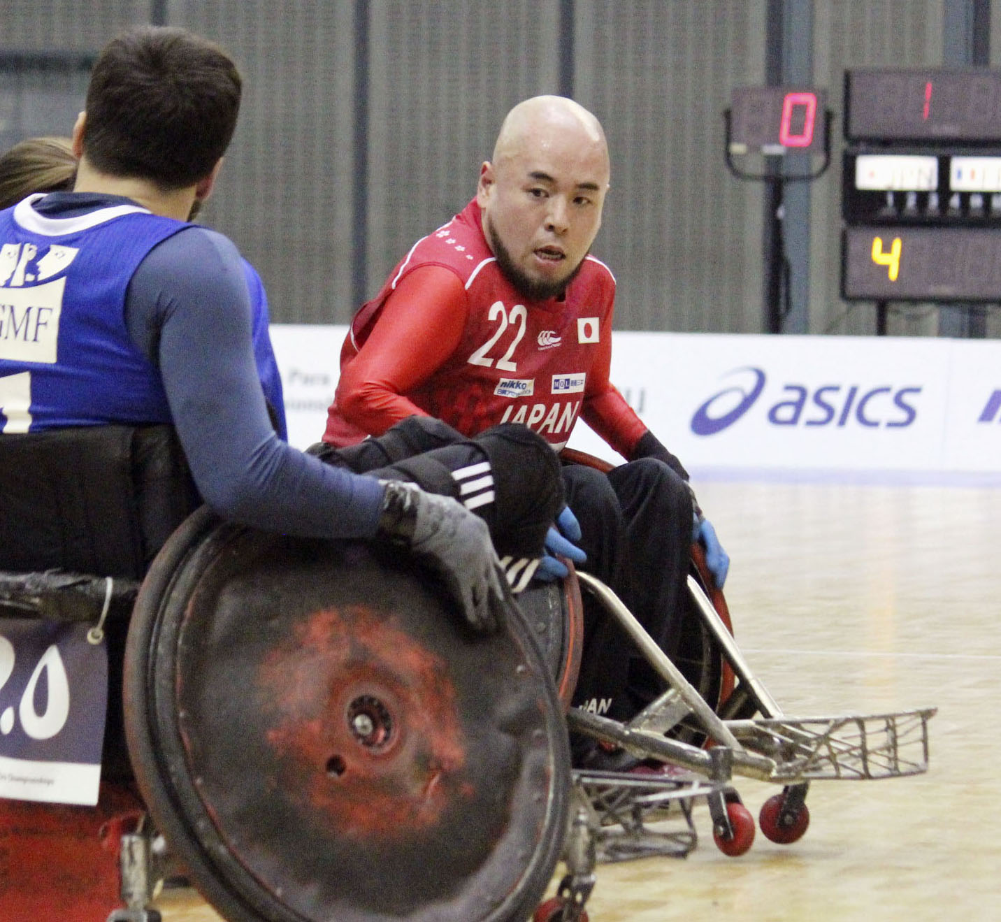 1次リーグのフランス戦でプレーする乗松＝千葉ポートアリーナ