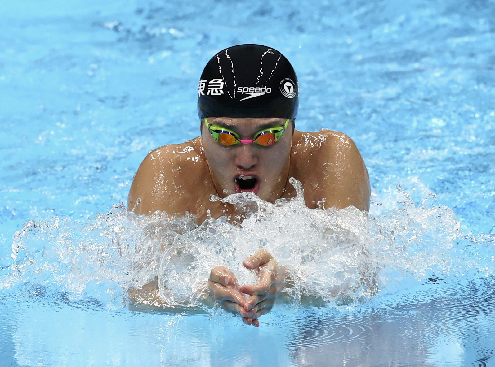 男子200メートル平泳ぎ決勝　2分9秒23で優勝した深沢大和＝東京アクアティクスセンター