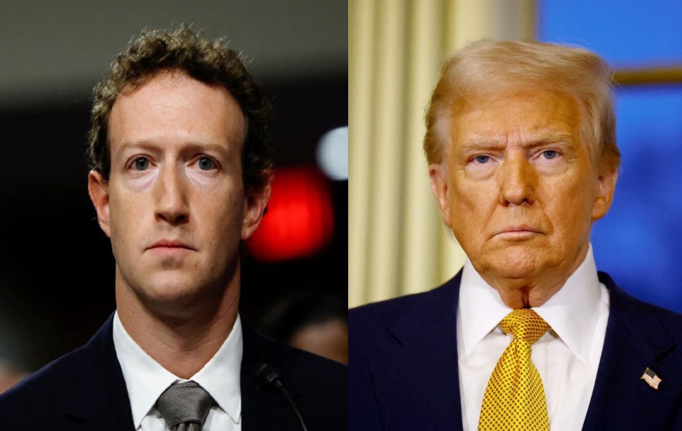 米IT大手メタのザッカーバーグCEOとトランプ氏（ともにロイター＝共同）