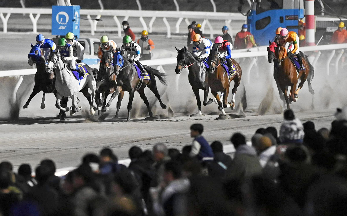 大勢の観客が声援を送った「県知事賞」（高知競馬場＝森本敦士撮影）