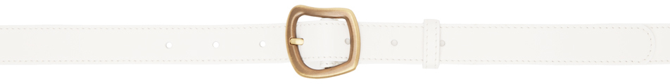 Gabriela Hearst Simone Leather Belt In Ivr Ivory