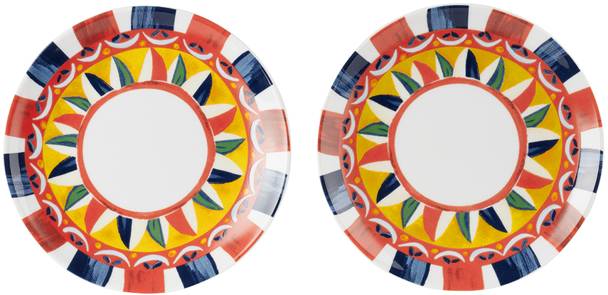 Dolce & Gabbana Multicolor Carretto Dessert Plate Set