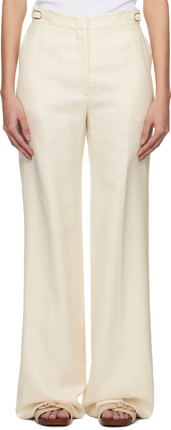 Gabriela Hearst Beige Vesta Trousers In Ivr Ivory