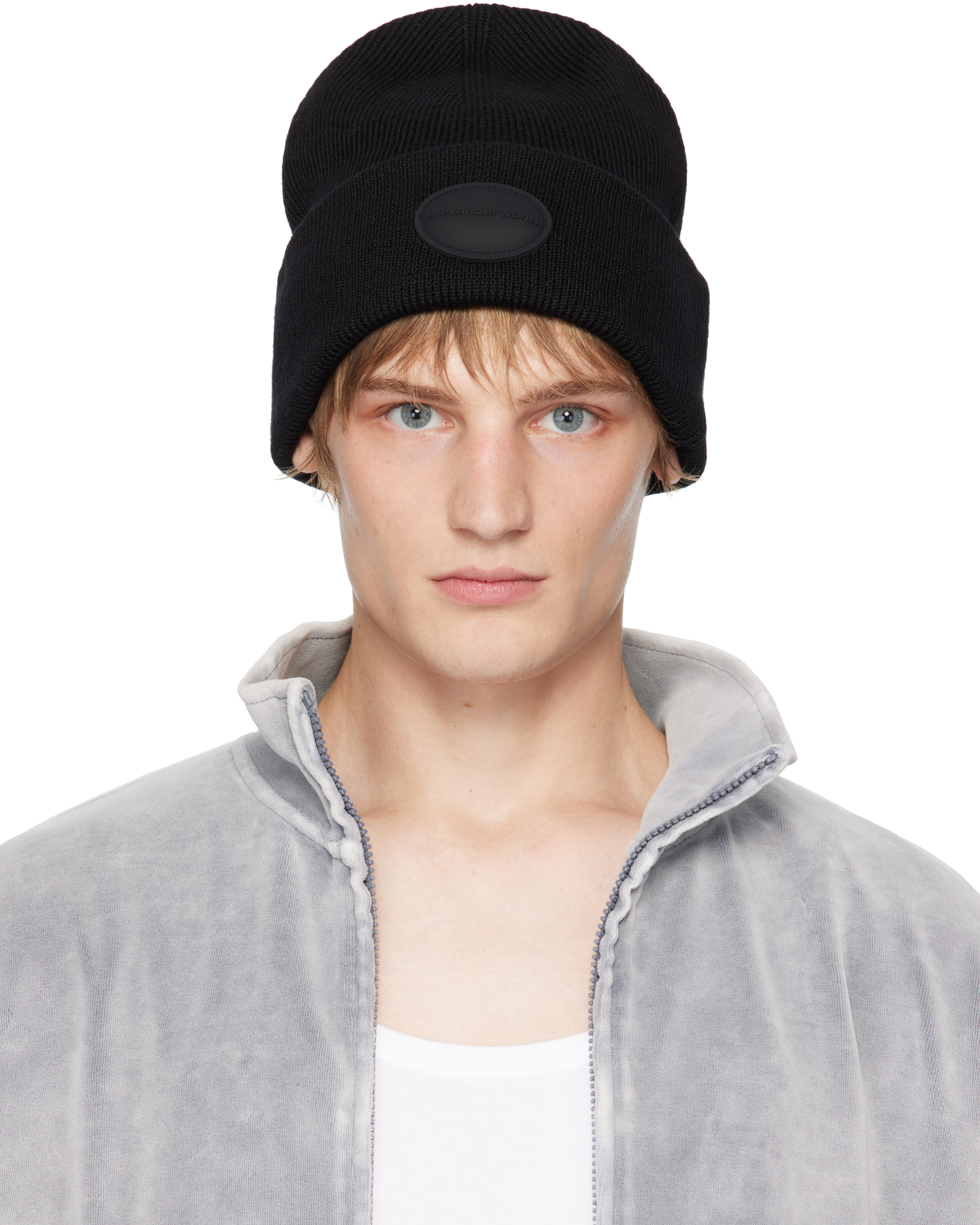 Alexander Wang Black Dome Logo Beanie