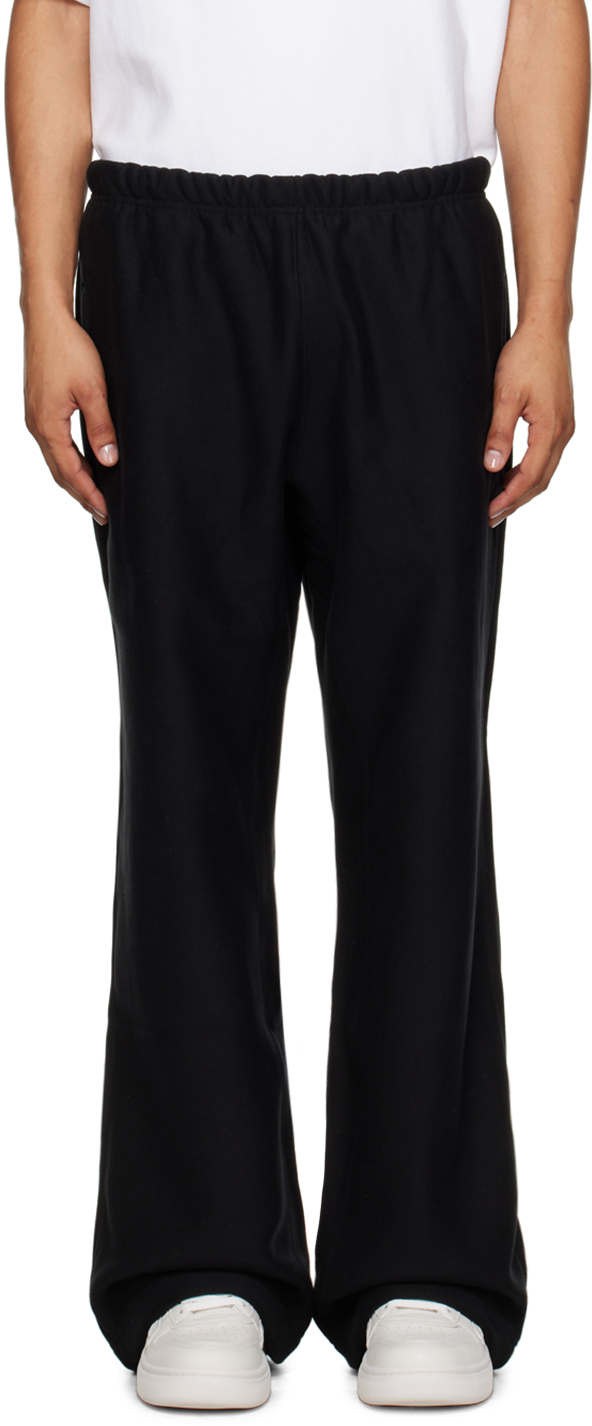 Alexander Wang Black Oversized Embroidered Logo Sweatpants In 001black