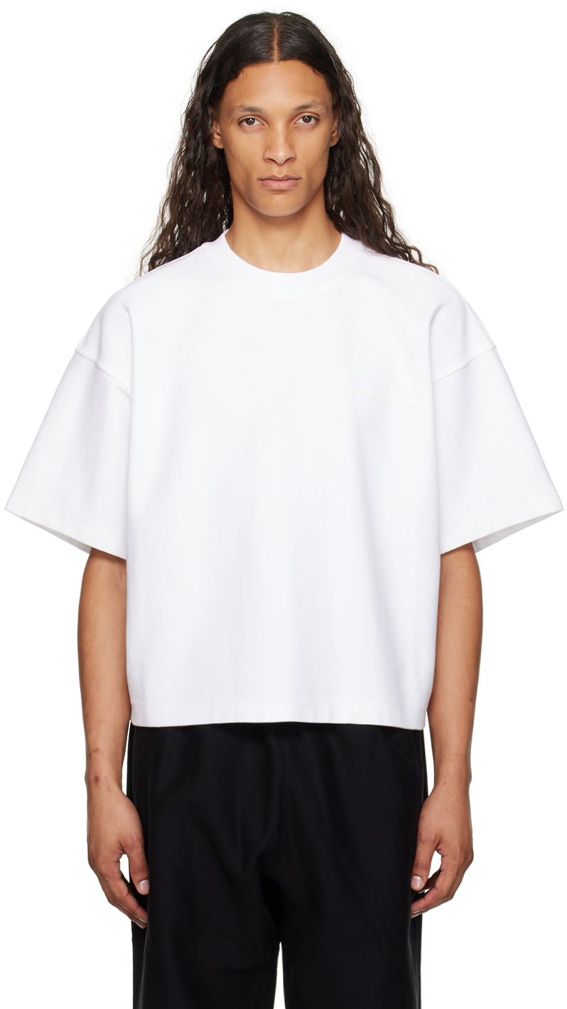 Alexander Wang Logo-embossed Cotton T-shirt In White