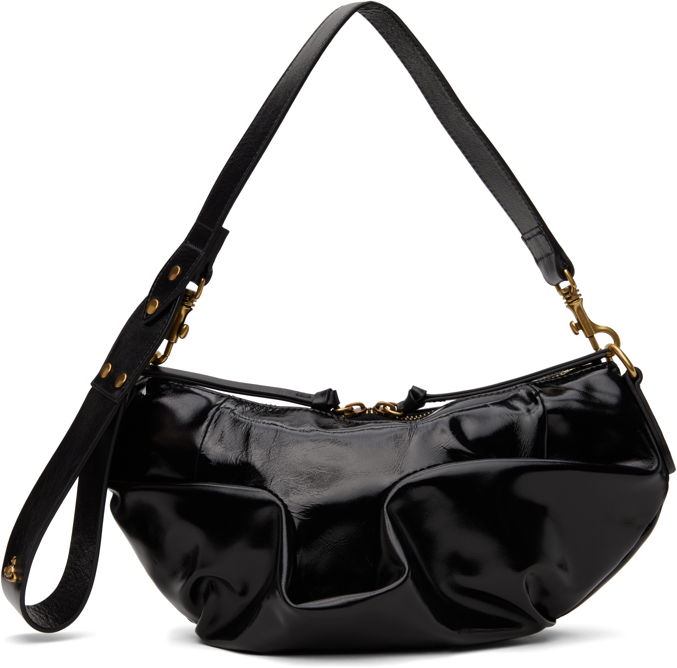 Vivienne Westwood Black Small Agnes Shoulder Bag In Aw24-n405