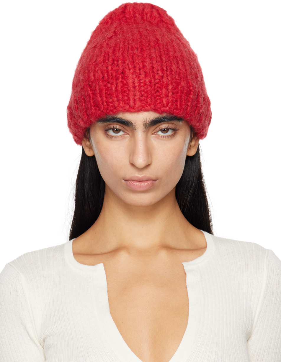 Gabriela Hearst Red Pacino Beanie In Scr Scarlet Red