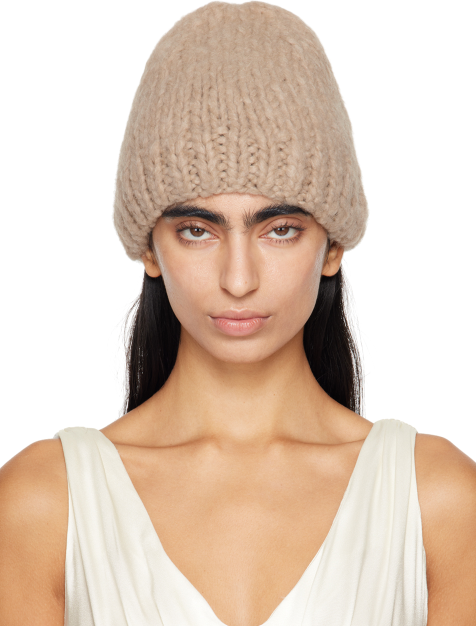 GABRIELA HEARST TAUPE PACINO BEANIE 